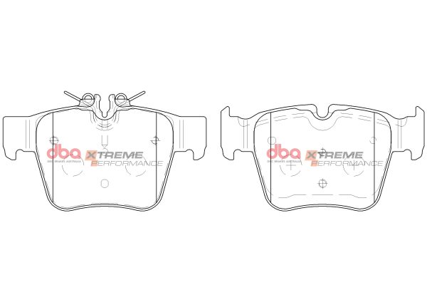 DBA Xtreme Performance Rear Brake Pad Set 122.5 x 70.0 x 15.3mm for Mercedes C-Class (W205) C43 AMG / Mercedes C-Class Cabriolet (A205) C43 AMG & More