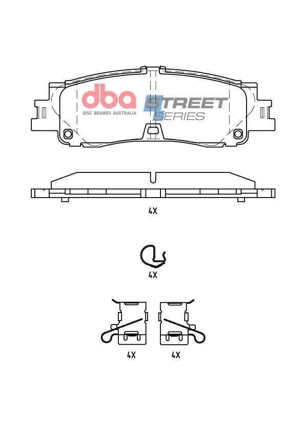 DBA Street Series Rear Brake Pad Set for Toyota Land Cruiser 250 series / Toyota Land Cruiser 300 series