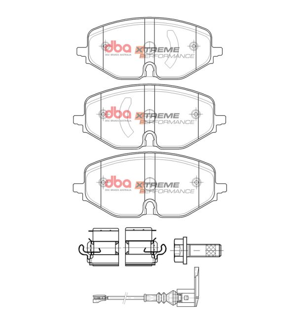 DBA Xtreme Performance Front Brake Pad Set 148.8 x 63.5 x 17.4mm for Audi A3 8Y / Cupra Leon & More
