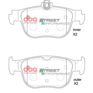 DBA Street Performance Rear Brake Pad Set 122.9 x 57.4 x 15.2mm for Audi A3 8Y / Audi A3 quattro 8Y & More