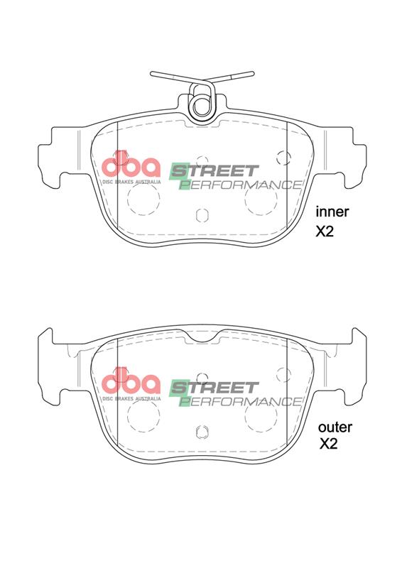 DB15092SP.jpg DBA Street Performance Rear Brake Pad Set 122.9 x 57.4 x 15.2mm for Audi A3 8Y / Audi A3 quattro 8Y & More