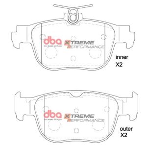 DBA Xtreme Performance Rear Brake Pad Set 122.9 x 57.4 x 15.2mm for Audi A3 8Y / Audi A3 quattro 8Y & More