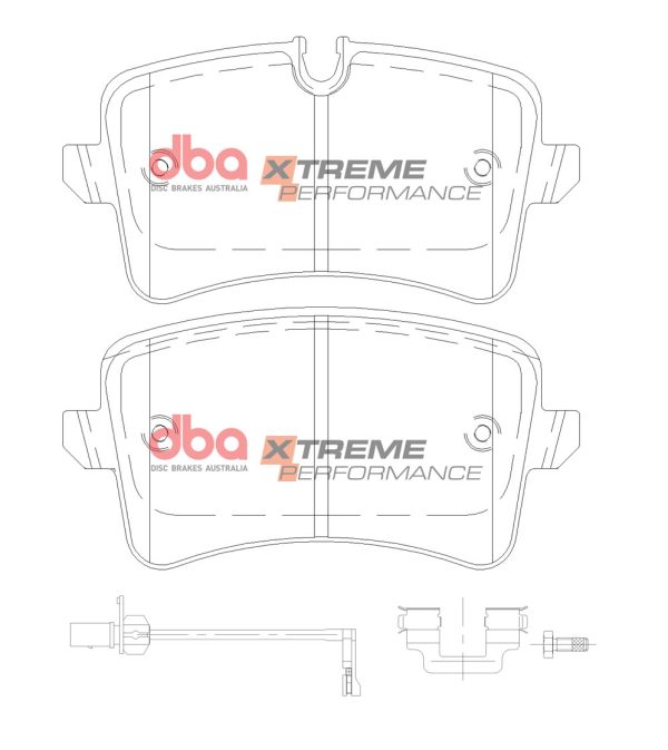 DBA Xtreme Performance Rear Brake Pad Set 116.3 x 60 x 16.6mm for Audi A6 allroad quattro C7 / Audi A6 C7/4G & More