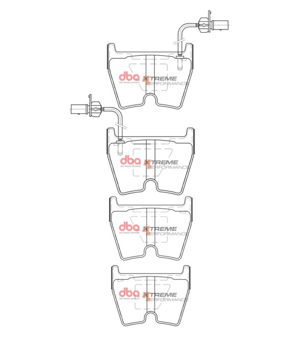 DBA Xtreme Performance Front Brake Pad Set 97 x 74.1 x 15.4mm for Audi R8 / Audi RS4 B8 / Audi RS5 B8
