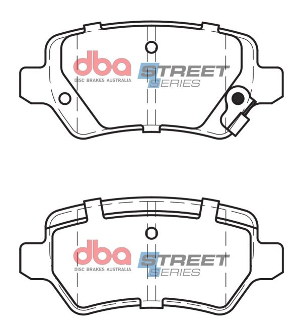 DBA Street Series Ceramic Rear Brake Pad Set 95.5 x 42.8 x 14.7mm for Holden (Aust/Nz) Astra / Holden (Aust/Nz) Astra AH & More