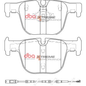 DBA Xtreme Performance Rear Brake Pad Set 123.2, 123.6 x 57.8, 58.8 x 16.2, 16.2mm for BMW 3 Series (F30) 330 / BMW 3 Series (F30) 335 & More