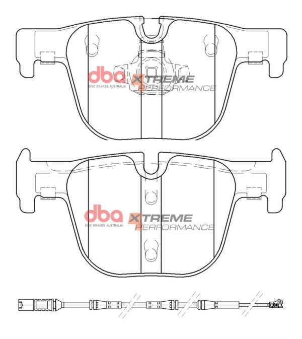 DBA Xtreme Performance Rear Brake Pad Set 123.2, 123.6 x 57.8, 58.8 x 16.2, 16.2mm for BMW 3 Series (F30) 330 / BMW 3 Series (F30) 335 & More