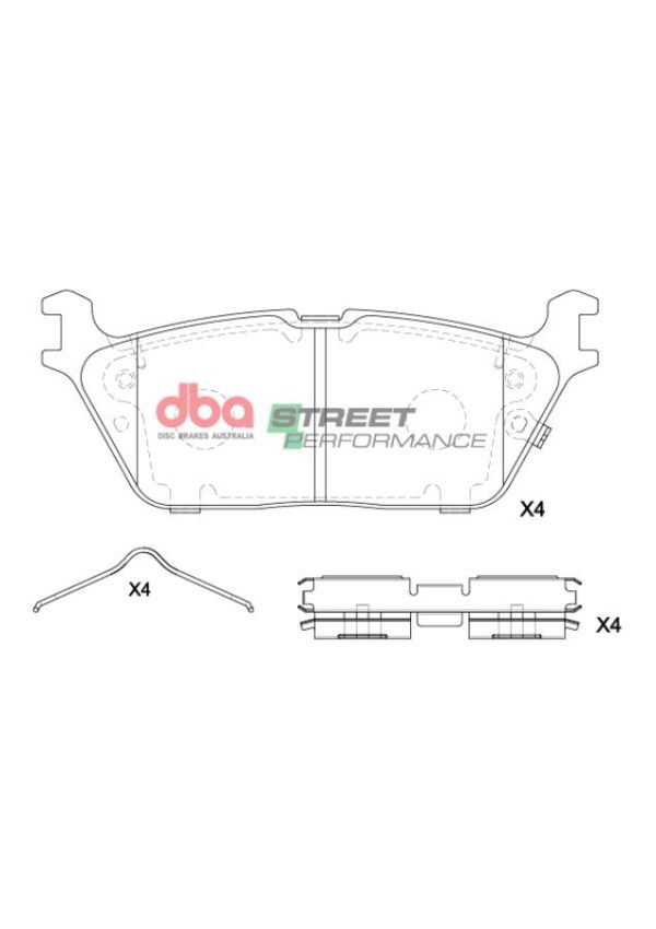 DB15196SP.jpg DBA Street Performance Rear Brake Pad Set for Dodge Ram Pick-Up 1500 / Ram Trucks 1500