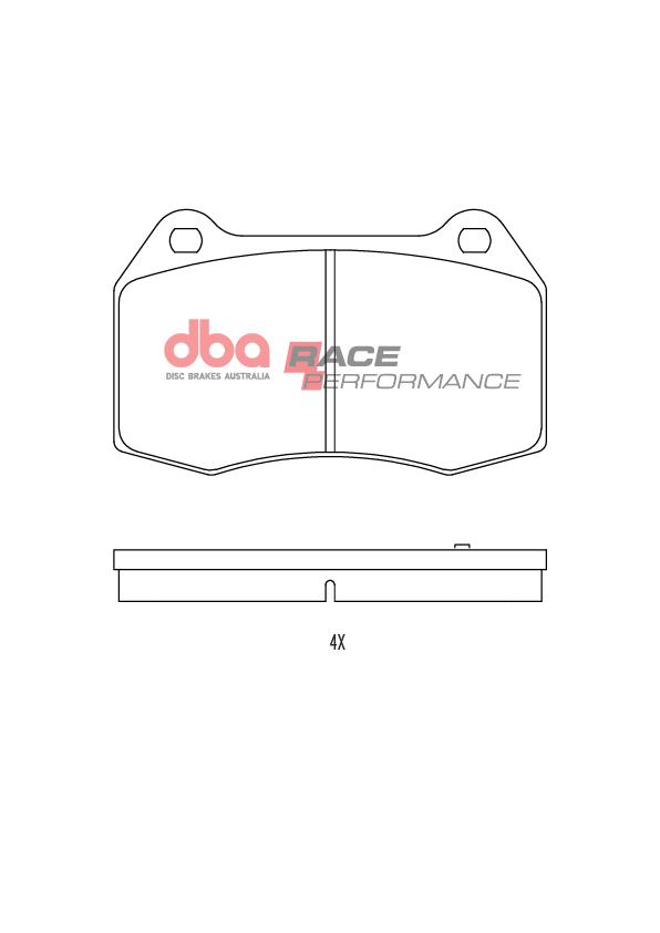 DBA Race Performance Front Brake Pad Set 119.8 x 73.5 x 14.5mm for Honda Integra (Not UK) DC5 / Nissan 350Z & More