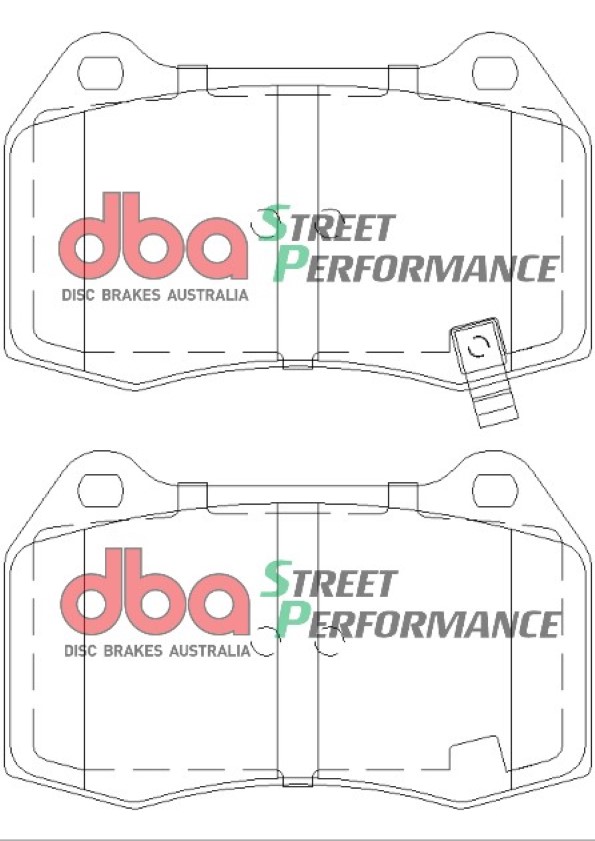 DBA Street Performance Front Brake Pad Set 119.7 x 73.4 x 14.3mm for Honda Integra (Not UK) DC5 / Nissan 350Z & More