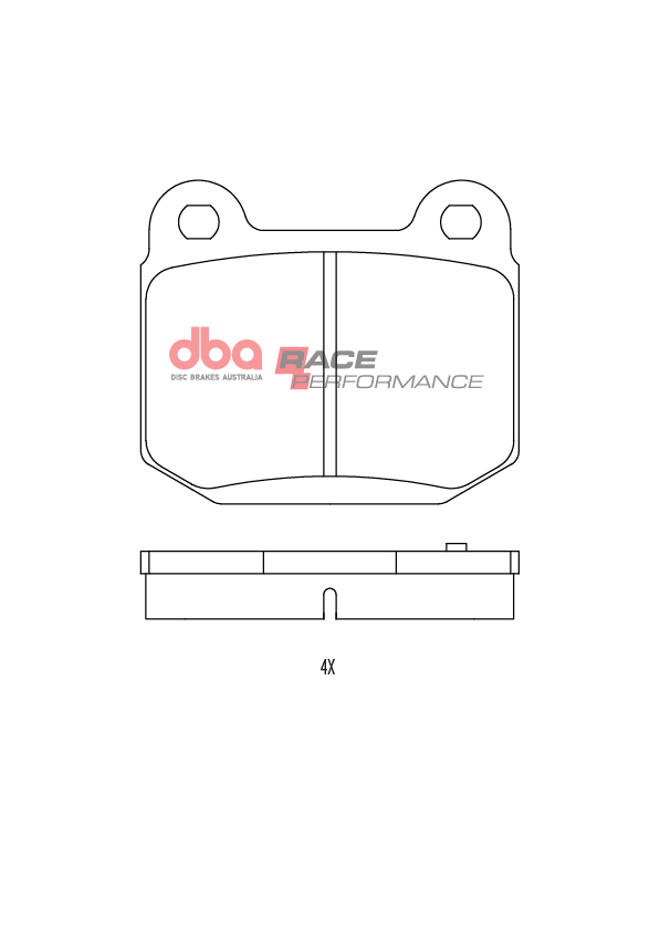 DBA Race Performance Rear Brake Pad Set 76.5 x 65.5 x 13.7mm for Maserati Ghibli (AM336) / Maserati Quattroporte (AM337) & More