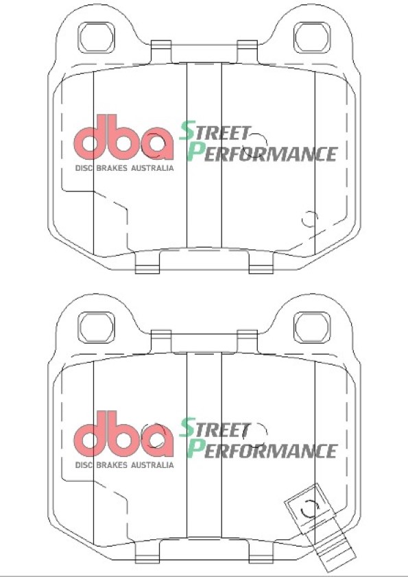 DBA Street Performance Rear Brake Pad Set 76.6 x 65.4 x 13.4mm for Maserati Ghibli (AM336) / Maserati Quattroporte (AM337) & More