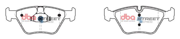 DBA Street Series Ceramic Front Brake Pad Set 155.3, 156.5 x 63.5, 63.5 x 19.1mm for BMW 3 Series (E46) 330 / BMW X3 (E83) & More