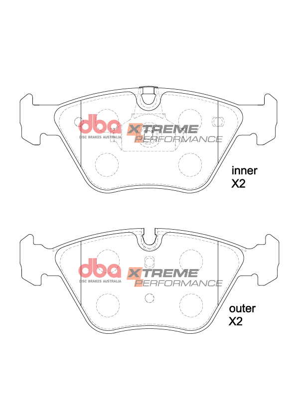 DBA Xtreme Performance Front Brake Pad Set 156.3; 155.1 x 63; 63.7 x 19.4mm for BMW 3 Series (E46) 330 / BMW X3 (E83) & More