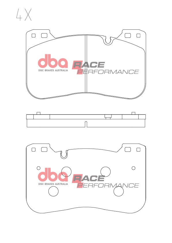 DBA Race Performance Front Brake Pad Set 184.4 x 106.3 x 19.4mm for BMW M2 (G87) / BMW M3 (G80) & More