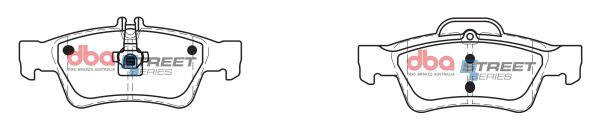 DBA Street Series Ceramic Rear Brake Pad Set 140.3, 141.4 x 57.2, 59.5 x 15.1mm for Mercedes CL-Class (C215) CL500 / Mercedes CL-Class (C216) CL500 & More