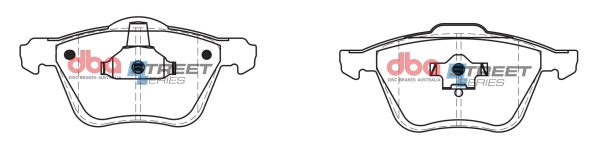 DBA Street Series Semi-Metallic Front Brake Pad Set 155.3, 156.5 x 72.1, 71.1 x 18.3, 16.7mm for Volvo S60 (Mk1) / Volvo S60 (Mk1) T5 & More