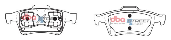 DBA Street Series Ceramic Rear Brake Pad Set 123.1 x 51.8 x 15.0mm for Ford Focus C-Max / Holden (Aust/Nz) Vectra ZC & More