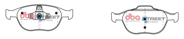 DBA Street Series Ceramic Front Brake Pad Set for Ford Fiesta (Mk6) / Ford Focus (Mk1)