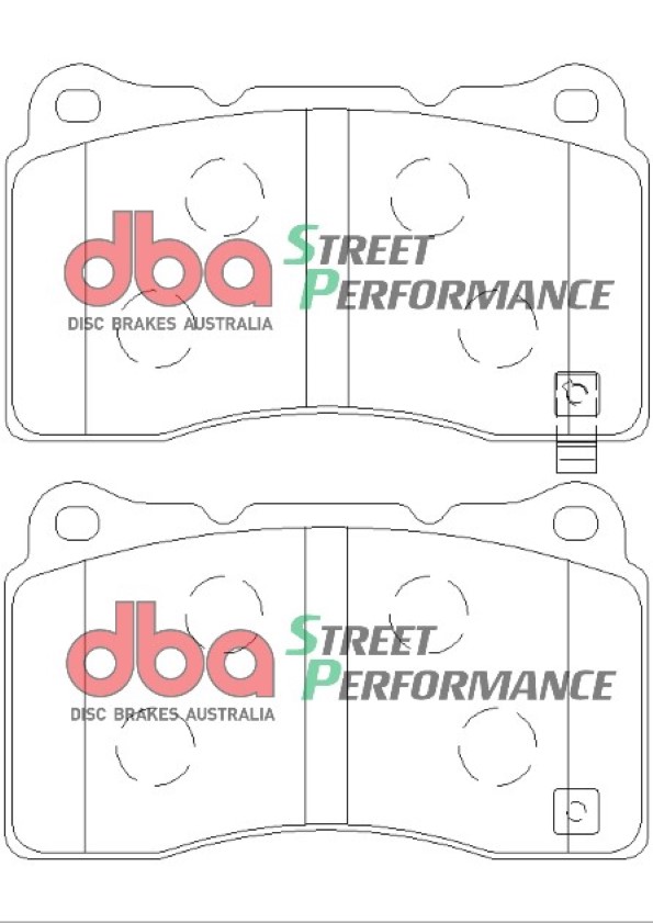 DBA Street Performance Front or Rear Brake Pad Set 131.8 x 77.3 x 14mm for Cadillac ATS / Cadillac CTS & More