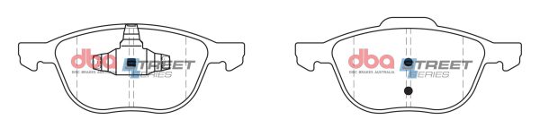 DBA Street Series Ceramic Front Brake Pad Set 155.2, 156.5 x 62.4, 67.0 x 17.1mm for Ford C-Max (Mk1) / Ford C-Max (Mk2) & More