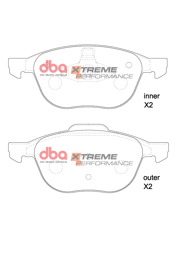 DBA Xtreme Performance Front Brake Pad Set 155.2; 156.5 x 62.4; 67 x 17.1mm for Ford C-Max (Mk1) / Ford C-Max (Mk2) & More