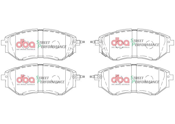 DBA Street Performance Front Brake Pad Set 157 x 63.4 x 17mm for Subaru Forester / Subaru Legacy & More
