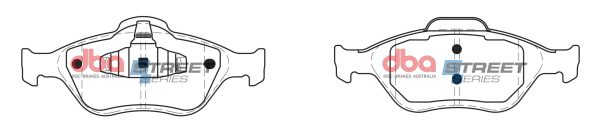 DBA Street Series Ceramic Front Brake Pad Set 150.2 x 61.3 x 17.7mm for Ford Courier / Ford Fiesta & More