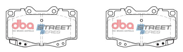 DBA Street Series Ceramic Front Brake Pad Set 119.3 x 68.1 x 16.7mm for Toyota Fortuner / Toyota Hilux