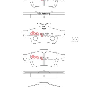 DB1763RP.jpg DBA Race Performance Rear Brake Pad Set 122.8 x 51.8 x 15mm for Cadillac BLS / Citroen C5 & More