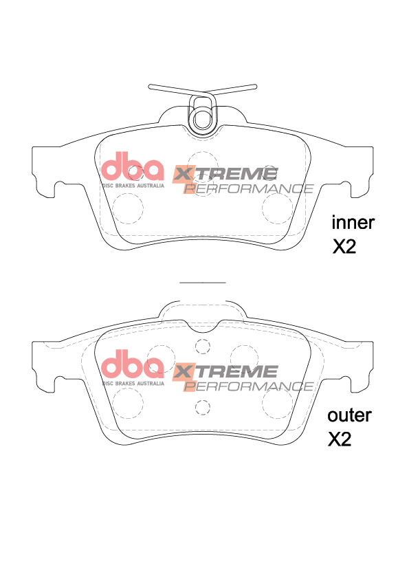 DBA Xtreme Performance Rear Brake Pad Set 123 x 51.9 x 15.4mm for Cadillac BLS / Citroen C5 & More