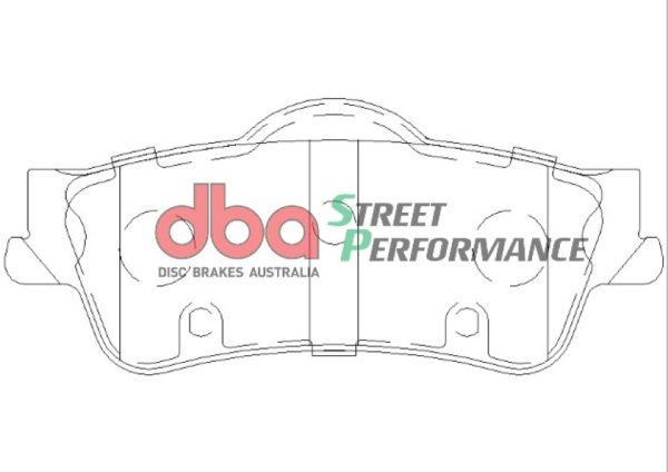 DBA Street Performance Rear Brake Pad Set 121.3 x 51 x 14.8mm for Bitter Vero / Chevrolet (M.East/S.Africa) Caprice & More