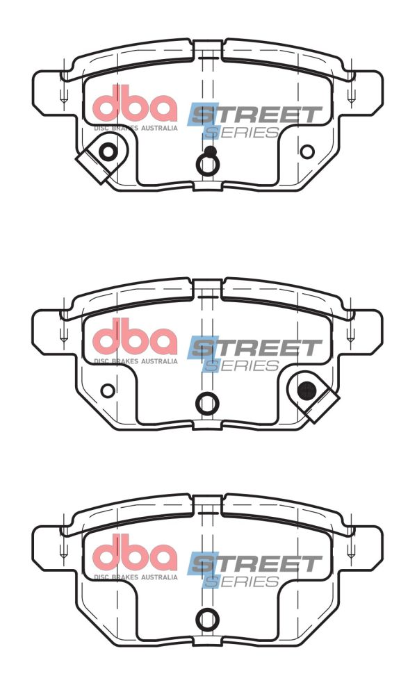 DBA Street Series Ceramic Rear Brake Pad Set 98.5 x 42.8 x 14.4mm for Aston Martin Cygnet / Lexus CT200h & More