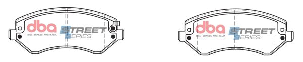 DBA Street Series Ceramic Front Brake Pad Set 146.8 x 59.5 x 17.2mm for Chrysler Grand Voyager / Chrysler Voyager / Jeep Cherokee