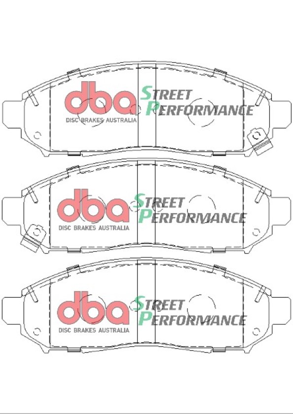 DBA Street Performance Front Brake Pad Set 163.6 x 54.1 x 15.9mm for Nissan Leaf / Nissan Navara & More