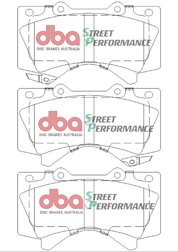 DBA Street Performance Front Brake Pad Set 143.6 x 83 x 17.9mm for Lexus LX450 / Lexus LX570 & More