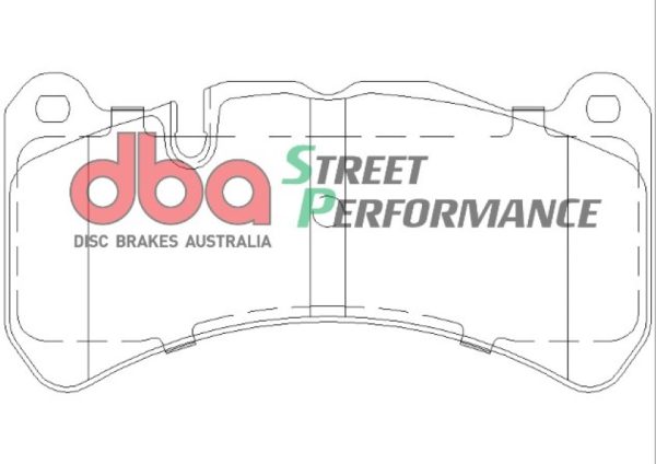 DBA Street Performance Front Brake Pad Set 164.6 x 81.4 x 15.4mm for Ford Territory / Lexus IS-F & More