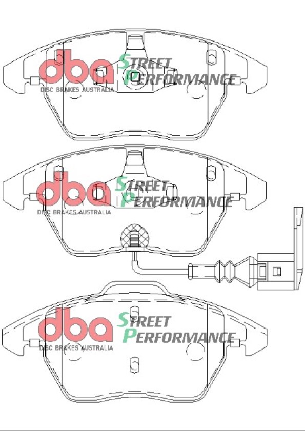 DBA Street Performance Front Brake Pad Set 155.2+156.5 x 66+71.5 x 19.3mm for Audi A1 8X / Audi A1 quattro 8X & More