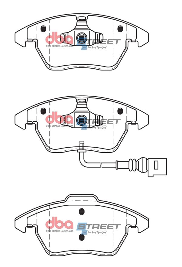 DBA Street Series Ceramic Front Brake Pad Set 155.3, 156.5 x 66.1, 71.5 x 18.7mm for Audi A1 8X / Audi A1 quattro 8X & More