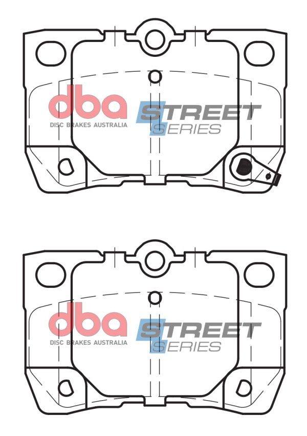 DBA Street Series Ceramic Rear Brake Pad Set 88.2 x 58.2 x 15.2mm for Lexus GS300 / Lexus GS430 & More