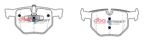 DBA Street Series Ceramic Rear Brake Pad Set 123.2, 123.2 x 58.0, 59.2 x 16.0mm for BMW 3 Series (E90) 325 / BMW 3 Series (E90) 330 & More