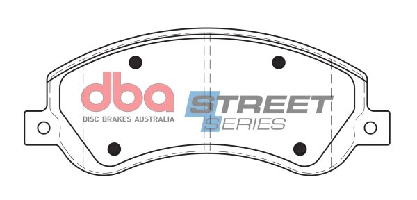 DBA Street Series Semi-Metallic Front Brake Pad Set 164.8 x 66.6 x 17.4mm for Ford Tourneo / Ford Transit / Volkswagen Amarok