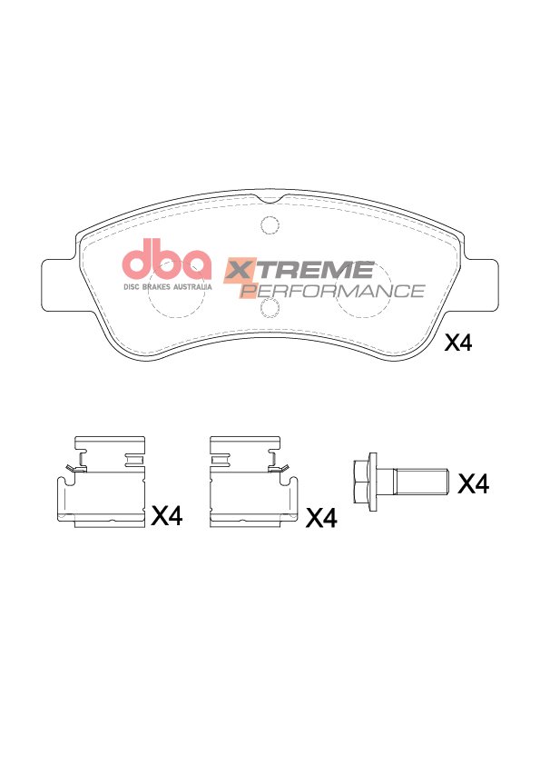 DBA Xtreme Performance Front Brake Pad Set 136.9 x 52 x 17.6mm for Citroen Berlingo / Citroen Berlingo First & More