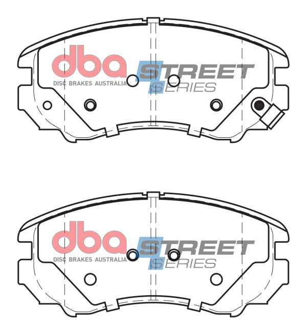 DBA Street Series Ceramic Front Brake Pad Set 131.4 x 59.9 x 16.3mm for Hyundai Grandeur / Hyundai Sonata / Hyundai Tucson Mk1