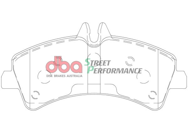 DBA Street Performance Rear Brake Pad Set 164.9 x 78.1 x 20.4mm for Mercedes Sprinter / Volkswagen Crafter 50