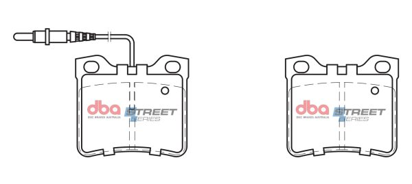 DB1988SS.jpg DBA Street Series Semi-Metallic Rear Brake Pad Set 63.8 x 57.6 x 15.8mm for Mercedes V-Class V200 / Mercedes V-Class V220 TD & More