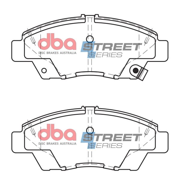 DBA Street Series Ceramic Front Brake Pad Set 136.4 x 56.1 x 16.0mm for Honda City / Honda CR-Z & More