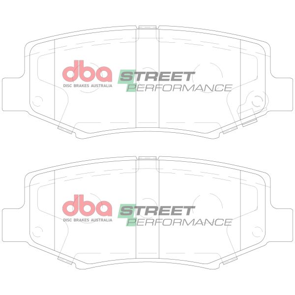 DBA Street Performance Rear Brake Pad Set 116.5 x 45.5 x 15.9mm for Dodge Nitro / Jeep Cherokee / Jeep Wrangler