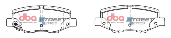 DB2003SS.jpg DBA Street Series Ceramic Rear Brake Pad Set 116.5 x 45.5 x 15.9mm for Dodge Nitro / Jeep Cherokee / Jeep Wrangler