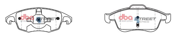 DBA Street Series Ceramic Front Brake Pad Set 155.2, 155.2 x 58.6, 65.0 x 17.1, 17.7mm for Citroen Berlingo / Citroen Berlingo Multispace & More